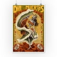 thumbnail image 3 of Skeleton Dancing, Day of the Dead, Lantern Press Artwork, 3 of 3