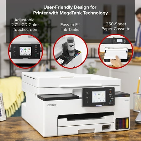 Canon - MAXIFY GX2020 MegaTank Wireless All-In-One SuperTank Inkjet Printer - White
