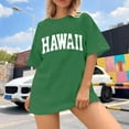 thumbnail image 4 of Tiweut Hauts Décontractés pour Femmes Oversize Vintage Coupe Ample Manches Courtes Col Rond T-Shirts d'Été pour Dame Vert, 4 of 6