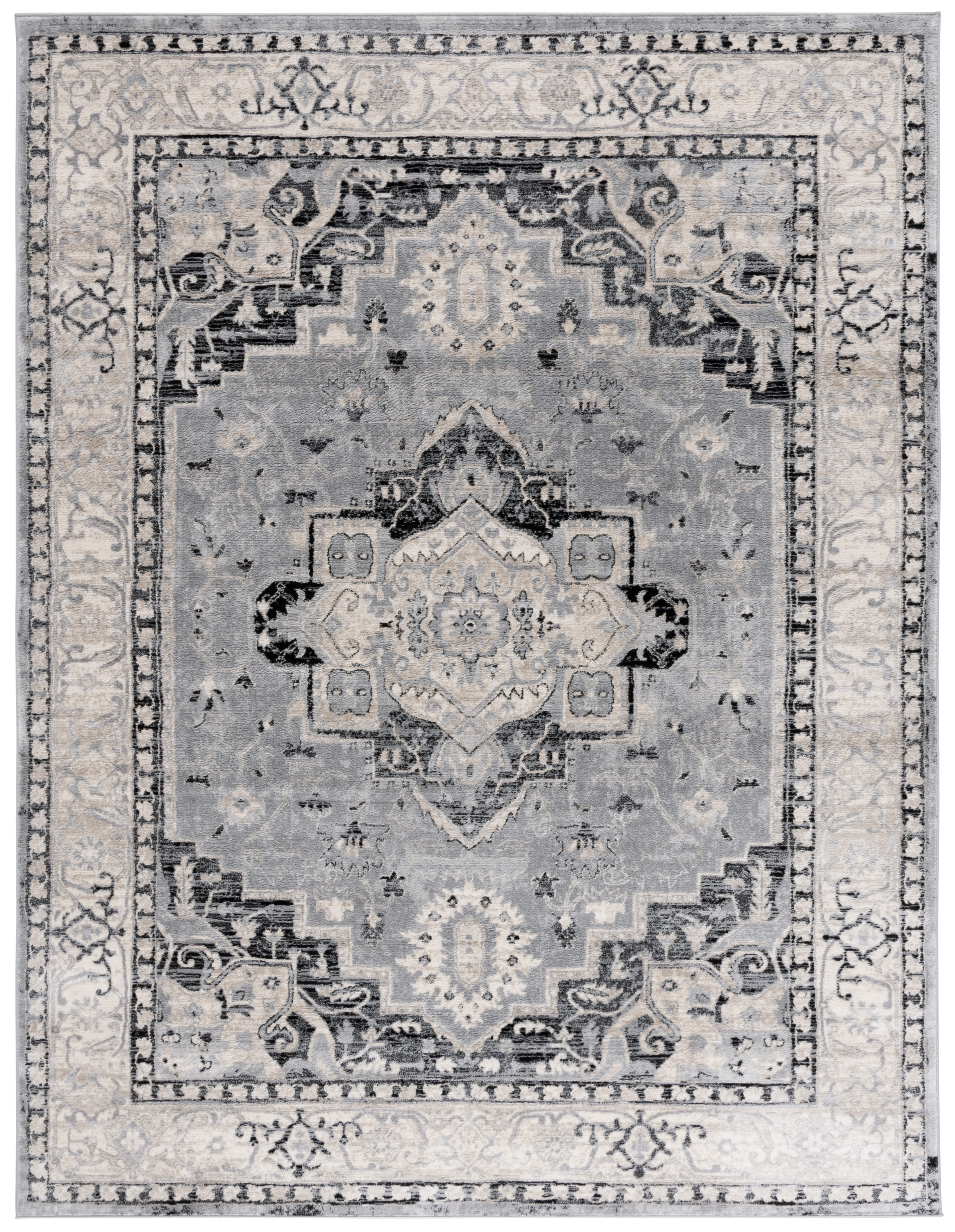SAFAVIEH Brentwood Dimas Oriental Area Rug, Silver/Black, 8' x 10'