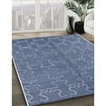 thumbnail image 2 of Ahgly Company Indoor Square Mid-Century Modern Azure Blue Oriental Area Rugs, 4' Square, 2 of 6