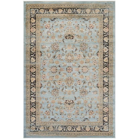 Couristan Zahara Farahan Amulet Rug In Light Blue Rug In Black - (9 Foot 2 Inch x 12 Foot 5 Inch)