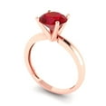 thumbnail image 2 of Clara Pucci 14K Rose Gold 1.5ct Ruby Solitaire Ring for Women, 2 of 8