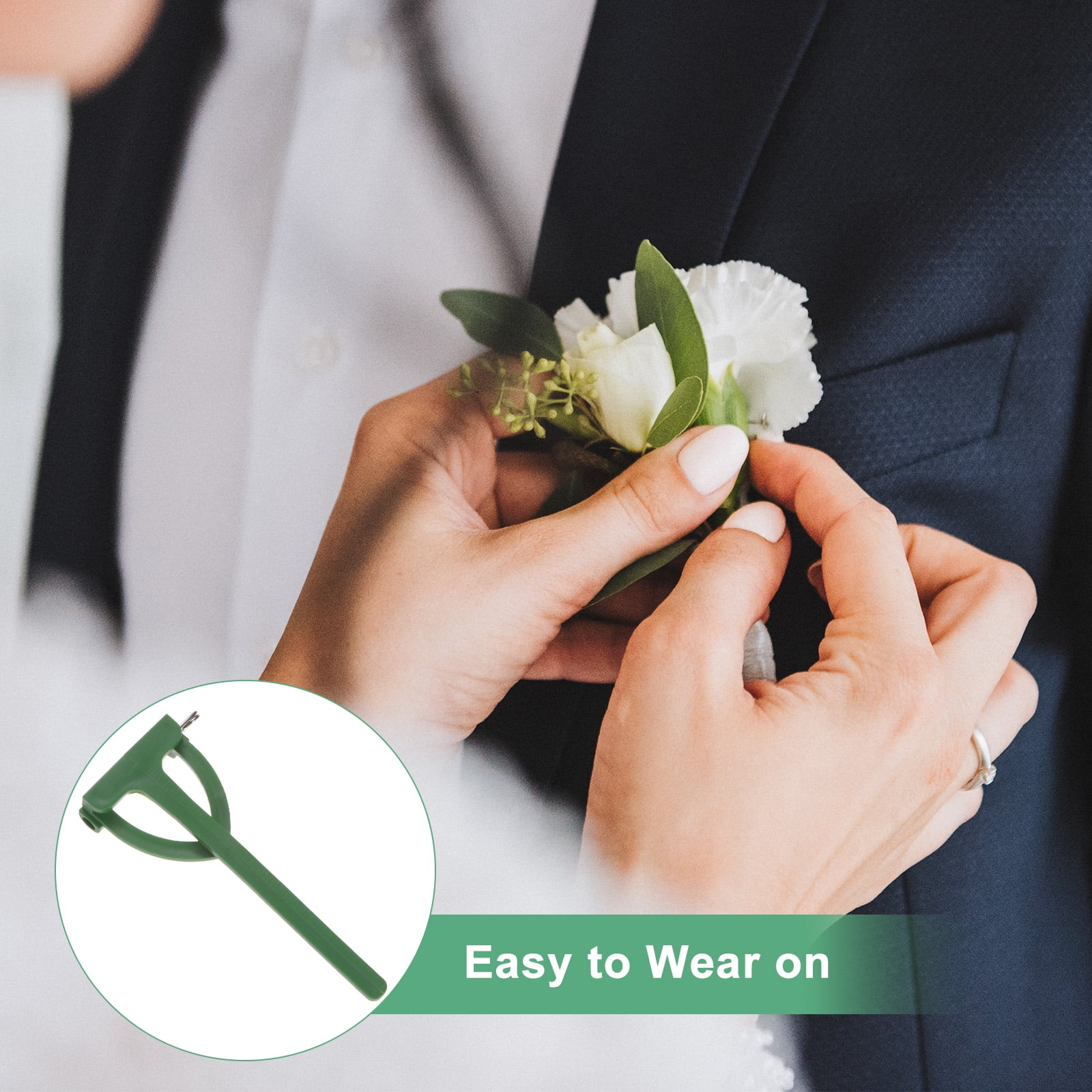 Uxcell 240-Pack Boutonnieres Safety Pins, Plastic Triangle Corsage Pin Buttonhole Flowers Pins for Wedding/Bridegroom Brooch/Party, T Shape Safety Clips Holder [6.5cm, Green]