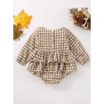 thumbnail image 3 of hirigin Newborn Baby Girls Jumpsuits Casual Ruffle Plaid Print Long Sleeves Romper for Infant Toddler, 3 of 9