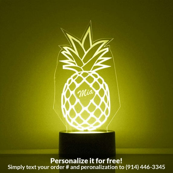 Mirror Magic Store Pineapple Color Changing Personalized LED Light with Remote Control