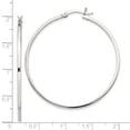 thumbnail image 4 of 925 Sterling Silver Anti-Tarnish Coating Women's 1.5mm Square Tube Hoop Earrings | 45mm, 4 of 4