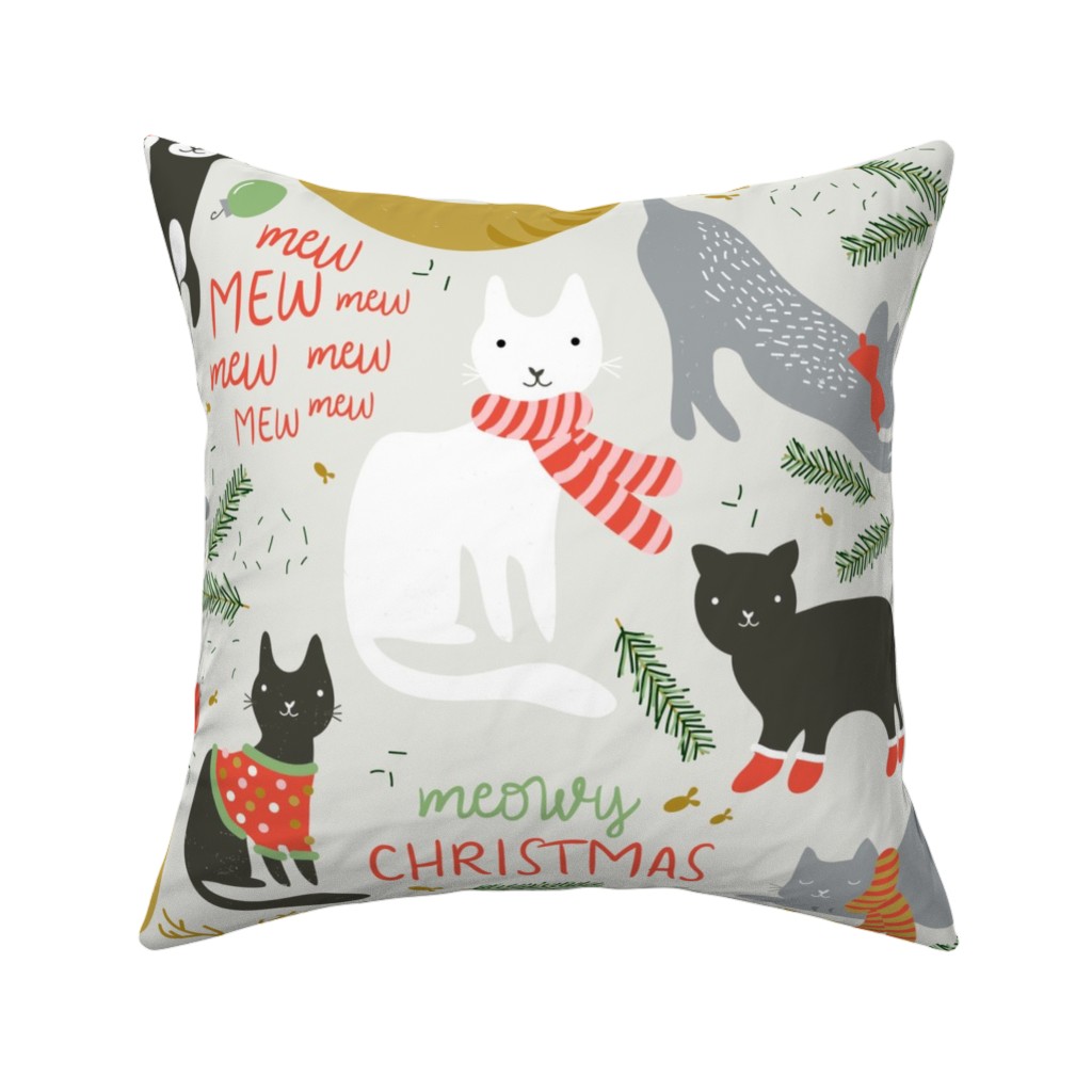 holiday cat pillow