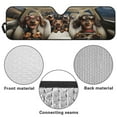 thumbnail image 6 of KUIFORTI Windshield Sun Shade Funny Dachshund Vehicle Accessories Compatible with Jeep Gladiator JT 2020-2025 Blocks Heat and UV Rays, 6 of 6