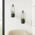 thumbnail image 3 of Danya B. Walter 2-Piece Modern Black Metal Oval Hanging Planter Set with Chain Hanging Option, 3 of 7