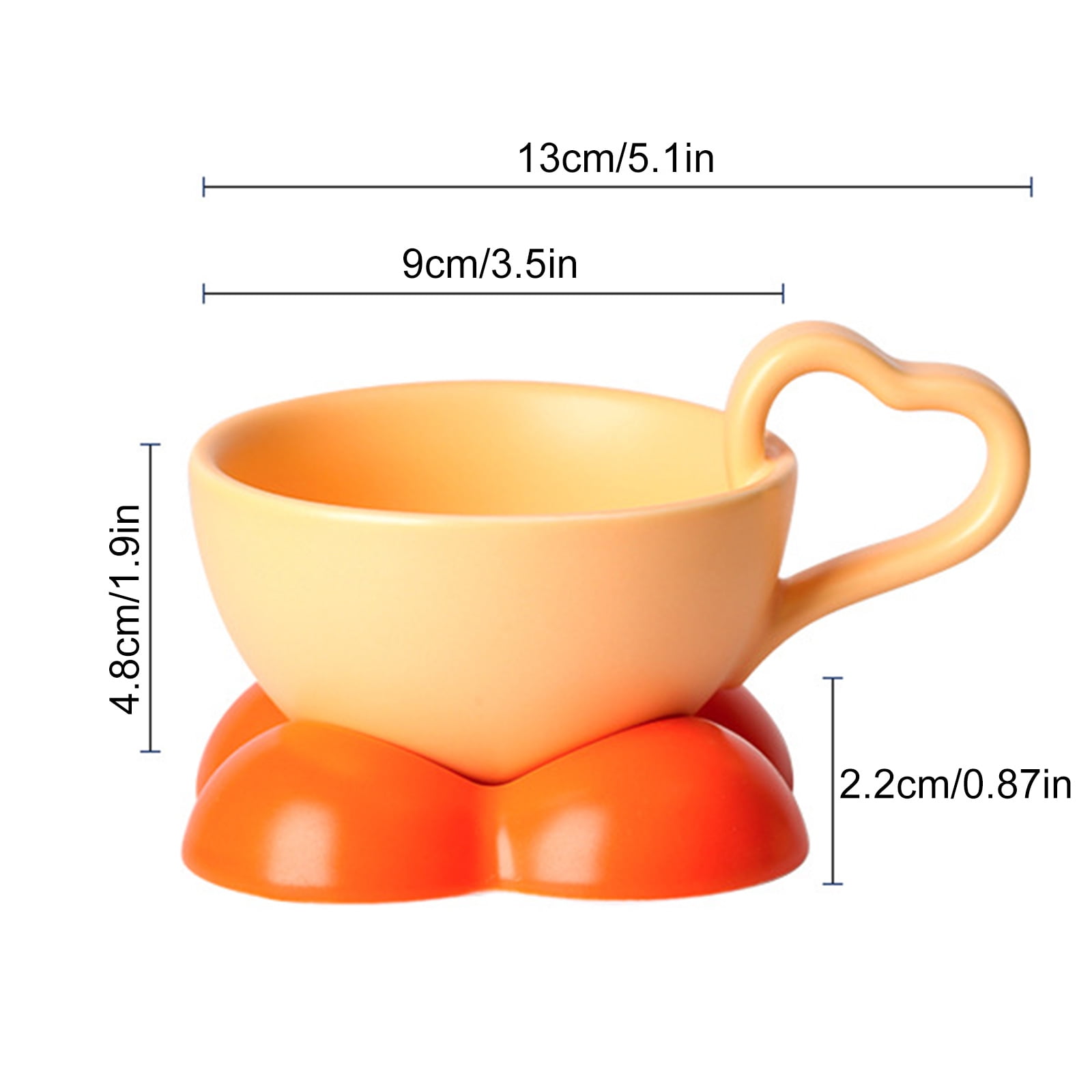300ml 10oz Heart Shape Coffee Mug Creative Personality Unique Design  Ceramic Cup with Heart Shape Handle Lovely Gift for Besties