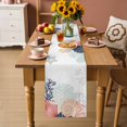 thumbnail image 2 of Coastal Coral Table Runner 72 Inches, Ocean Starfish Beach Conch Orange Marine Life Bed Runner Dresser Scarves Tabletop for Indoor Outdoor Parties/Ceremony/Banquet, 14" x 72", 2 of 9