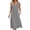 Gray, variant on Women's Summer Boho V-Neck Cotton Tunic Dress Casual Loose Short Sleeve Midi Long Beach Dress Red,XL