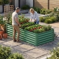 thumbnail image 4 of Dextrus 6x3x3ft Galvanized Raised Garden Bed Kit with Support Rod & Gloves, Outdoor Patio Planter for Vegetables Flowers Plants, Green, 4 of 6