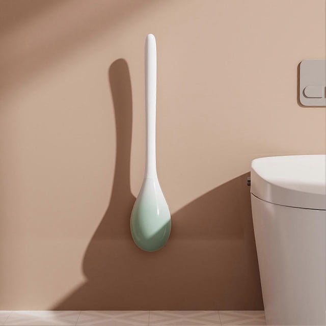 Silicone Toilet Brush Wall Mounted Toilet Scrubber Without Drilling for Bathroom Floor Standing