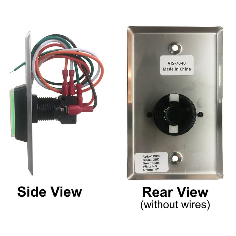 Green Square Push to Exit button for Door Access Control - Visionis