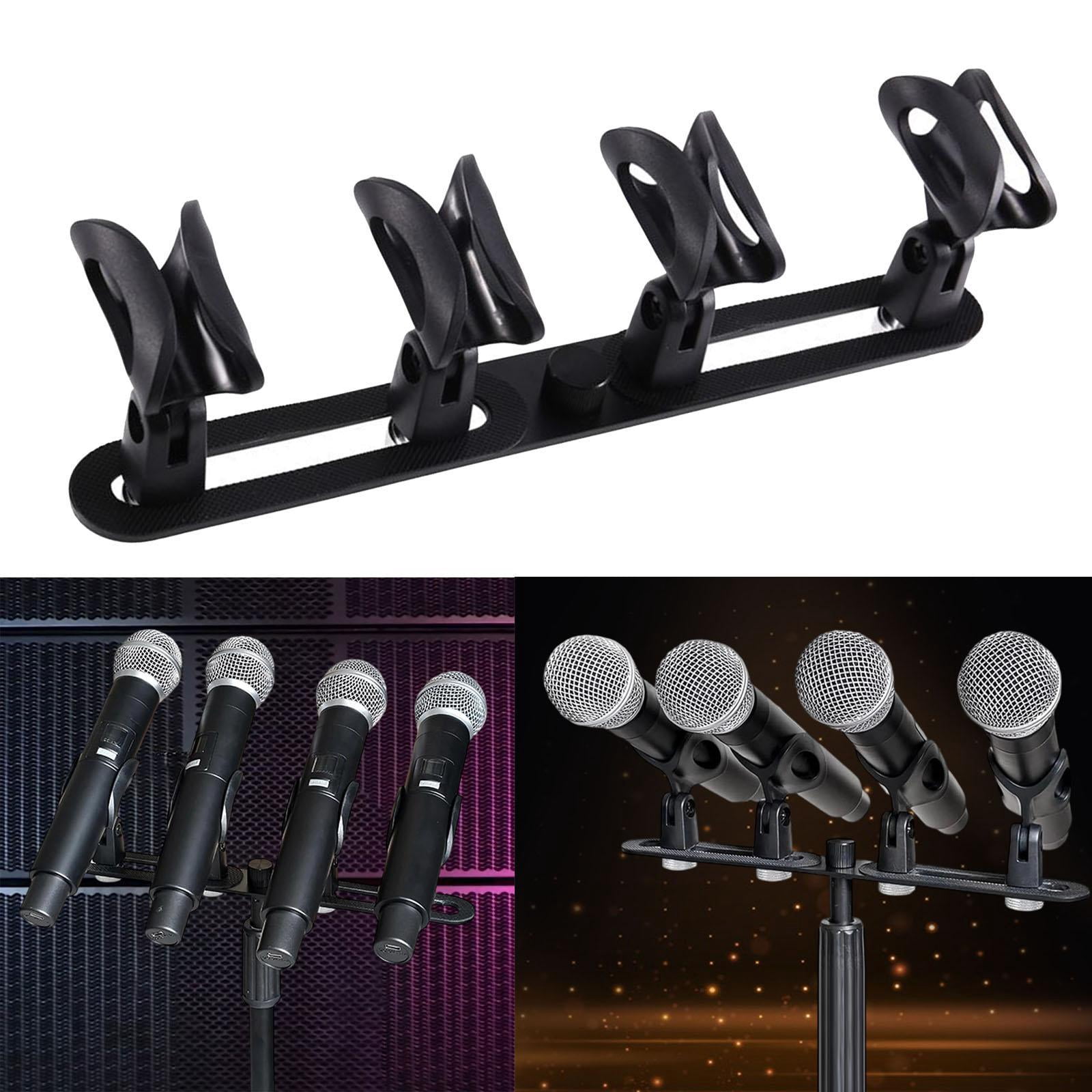 LeeQinersw Stereo Array Spacing Bar Microphone Holder Microphone Stand for Speech Choir 4 Clips