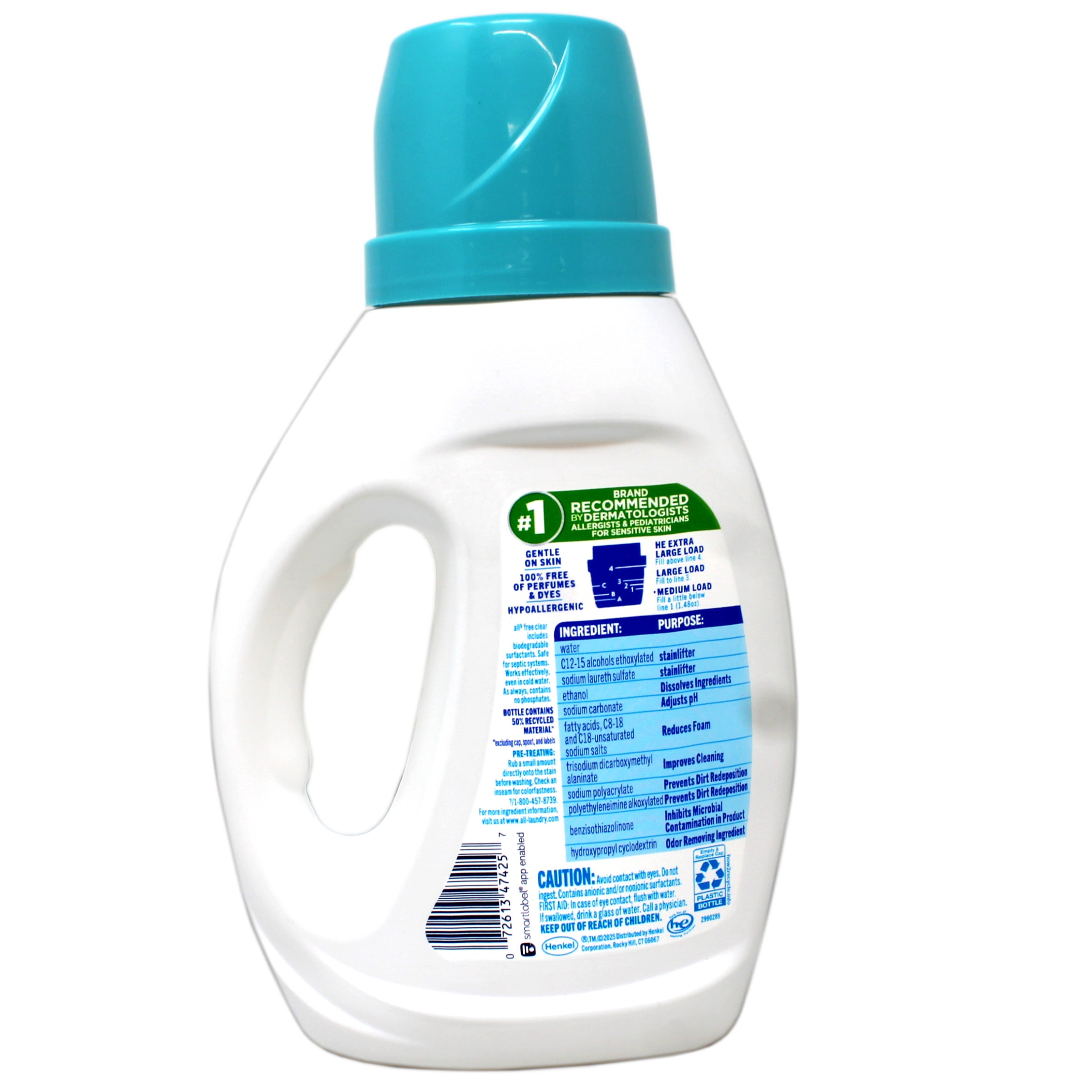 3 Pack - All Liquid Laundry Detergent, Free Clear with Odor Relief, 20 Loads, 36 fl oz