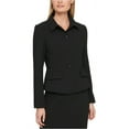 thumbnail image 2 of DKNY $139 Womens New 1328 Black Ruffled Three Button Blazer Jacket 4 B+B, 2 of 2
