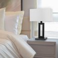 thumbnail image 2 of Globe Electric D'Alessio 20" Table Lamp, Matte Black, White Linen Shade, On/Off Socket Rotary Switch, 2 of 7