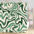 thumbnail image 1 of Cortina de ducha Dongbei Aesthetic 70S abstracta ondulada con forma de espiral, 1 of 7