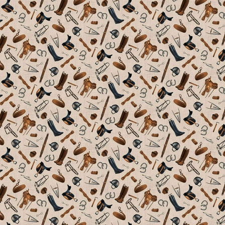 Cottonwood Stables Tan Cotton Fabric