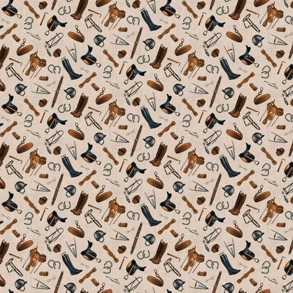 Cottonwood Stables Tan Cotton Fabric