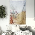 thumbnail image 3 of Vintage Decor Wall Hanging Tapestry, An Old Guitar and a Vintage Bike Standing in the Beach Vacation Enjoy Summer Photo, Bedroom Living Room Dorm Accessories, 60 X 80 Inches, by Ambesonne, 3 of 5