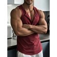 thumbnail image 5 of Men'S Tank Tops Sleeveless V Neck Workout Muscle Gym Athletic Shirts Casual Summer Tee Deep Red S, 5 of 8