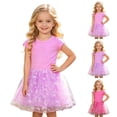 thumbnail image 5 of xfsWaSs Toddler Dresses Girls Summer Short Sleeve Tutu Dress Bow Print Birthday Princess Party Dresses Little Kids Sundress 2-3 Years, 5 of 5