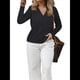 thumbnail image 2 of Cárdigan Corto Suave para Mujer, Suéter Informal Tipo Chal Negro S, 2 of 8