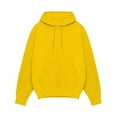 thumbnail image 2 of TQWQT Mens Fleece Yellow Hoodies Casual Basic Hoodies Pullover Hooded Sweatshirts Long Sleeve Sweatshirt Solid Color Plain Hoodies with Pockets XL, 2 of 5