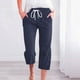 thumbnail image 1 of WILLBEST Pantalones Casuales para Mujer, Primavera Verano, Color Sólido, con Cordones, Bolsillos, Holgados, Pierna Ancha, Capri para Una Comodidad Elegante. Chica, 1 of 3