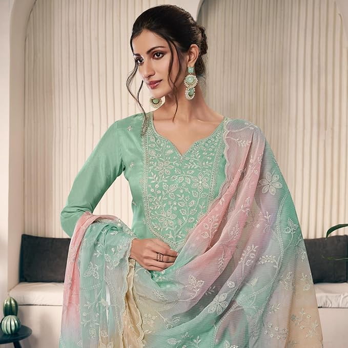 pistachio green pakistani dress Indian Reception Wear Ready To Wear Designer Salwar Kameez Suits ( Green, XS product_set_collection_1715101479817