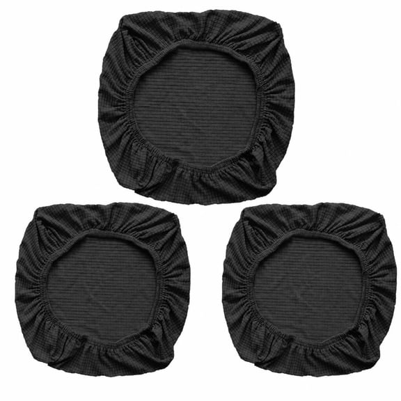 3pc Stretch Spandex Office Chair Slipcover, Elastic Removable Washable Desk Computer Chair Protective Cover, Anti‑Dust Chair Cover for Home Office & Kitchen Use, Black
