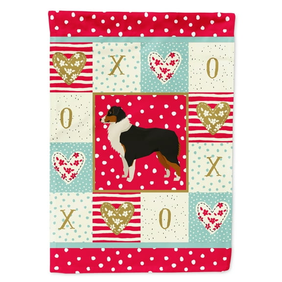 Carolines Treasures CK5906CHF Australian Shepherd Love Flag Canvas House Size Large multicolor