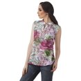 thumbnail image 3 of Moomaya Printed Mandarin Collar Tunic Sleeveless Casual Tank Top Summer Wear, 3 of 6