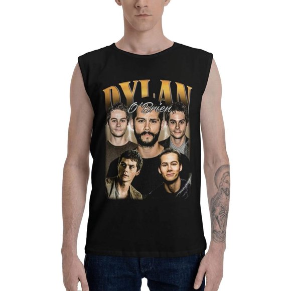 Dylan Obrien Débardeur d'Entraînement pour Hommes Sans Manches T-Shirt Muscle Décontracté Doux pour Hommes Noir