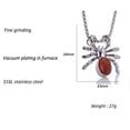 thumbnail image 2 of PAMTIER Men's Stainless Steel Vintage Hip Hop Personality Cute Spider Biker Pendant Necklace with Oval Orange Synthetic Turquoise Silver 23.6" Chain, 2 of 6