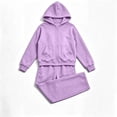 thumbnail image 4 of BXJX Girls Outfit Sets Size 10-12, Spring Fall Long Sleeve Zip up Hoodies and Sweatpants 2 Piece Sets, 4 of 7