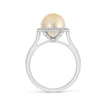 thumbnail image 2 of ANGARA Golden South Sea Cultured Pearl Halo Ring with Milgrain in 14K White Gold for Women | June Birthstone, Birthday, Anniversary, Jewelry Gift for Women | Pearl Ring, 2 of 5