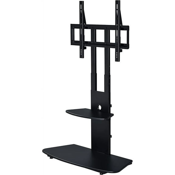Proman Products Macro TV Stand, Adjustable Height and shelves, Black