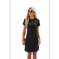 thumbnail image 2 of Round Neck Short Sleeve Dress Black S, 2 of 7