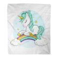 thumbnail image 1 of SIDONKU Flannel Throw Blanket Baby Cute Magical Unicorn and Rainbow Romantic for Children Cartoon 50x60 Inch Lightweight Cozy Plush Fluffy Warm Fuzzy Soft, 1 of 2