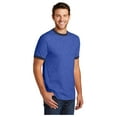 thumbnail image 4 of Port & Company Men's Core Cotton Ringer Classic Soft T-Shirt Heather Royal/ Navy Small, 4 of 4