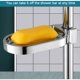 thumbnail image 4 of Estante de ducha sin taladro, soporte para jabonera para barra de ducha para baño (diámetro del orificio de instalación de 25 mm), 4 of 4