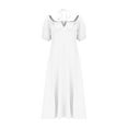 thumbnail image 5 of Jinhomg Wedding Guest Dresses for Women Elegant off Shoulder Maxi Dress Dressy Casual Puff Sleeve Lace Up Split Dresses Cocktail Party Outfit White M, 5 of 9