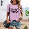thumbnail image 5 of Ankishi Funny T-Shirts for Women Stronger Than The Storm Summer Graphic Tees Casual Crew Neck Tops Short Sleeve for Travel Dating, 5 of 7