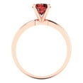 thumbnail image 4 of 1 ctw Solitaire Anniversary Ring for Women | Round Cut Natural Garnet | Hyperallergenic Solid 18K Rose Gold, 4 of 5