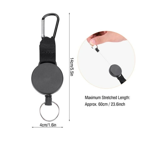 Fosa Keychain, Retractable Key Chain,60cm Stainless Steel Wire Rope ...